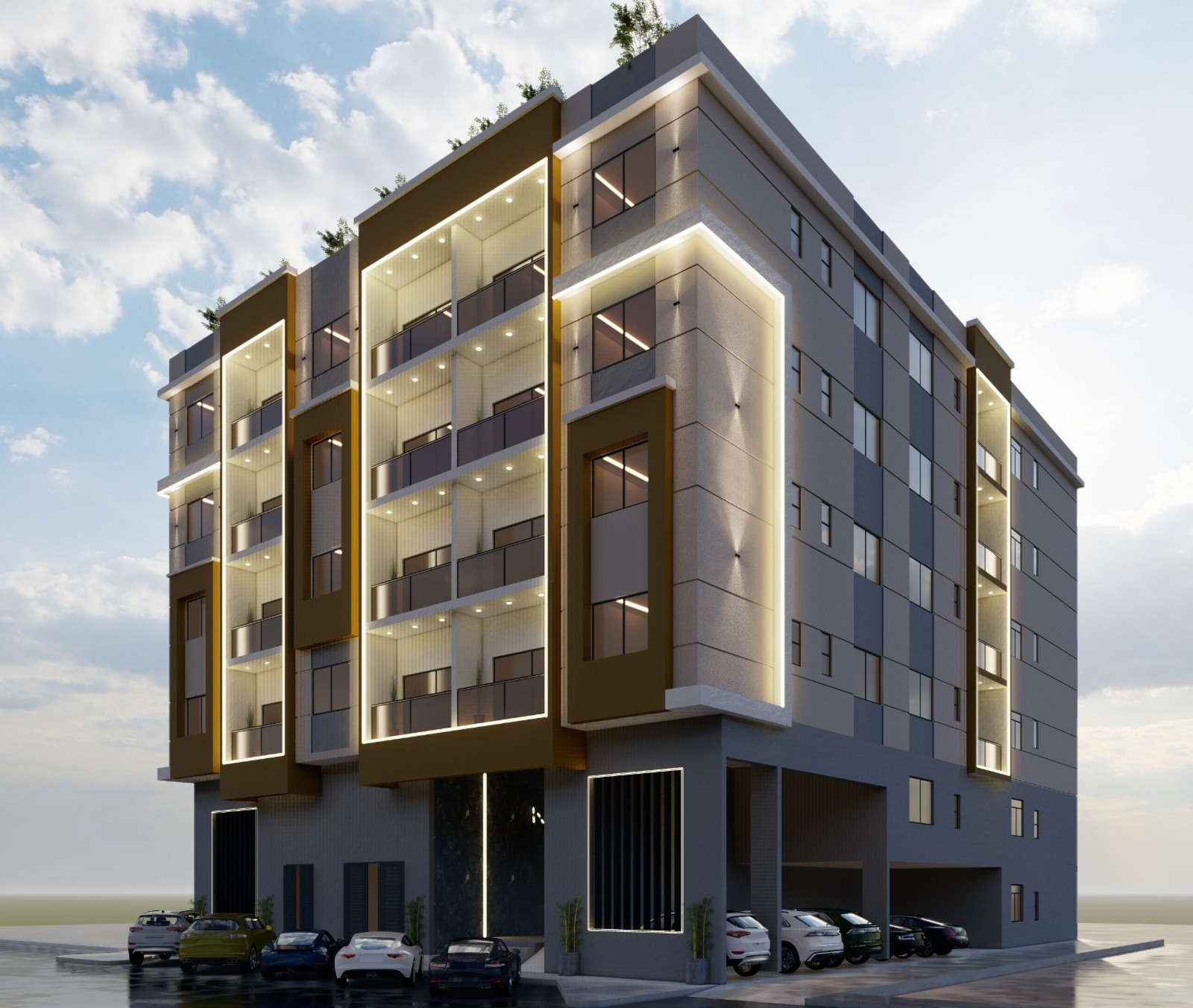 Representative Residential Buildings construction visualization for Al Mowaihat 1