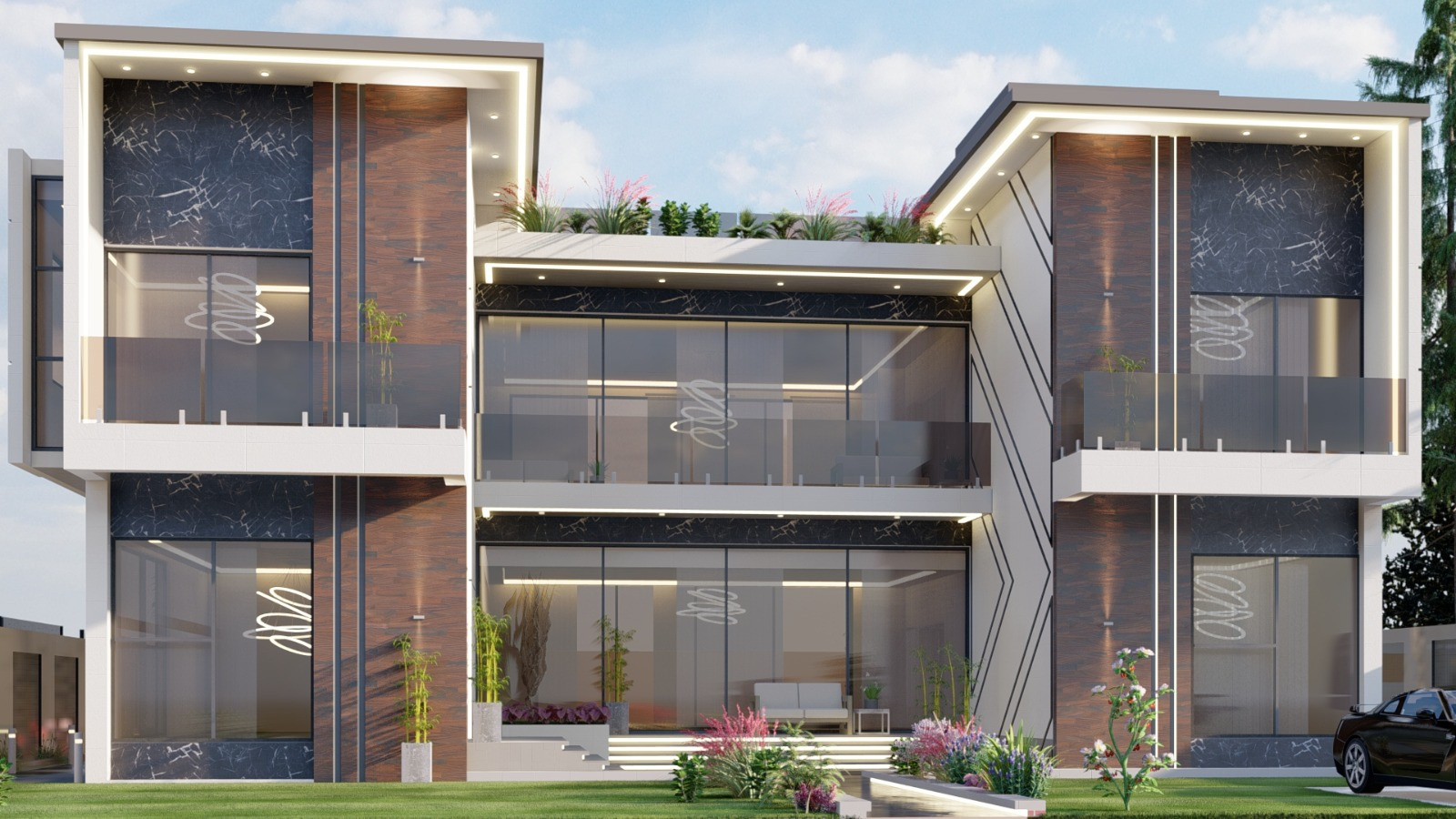 Representative Residential Villas construction visualization for Al Mowaihat