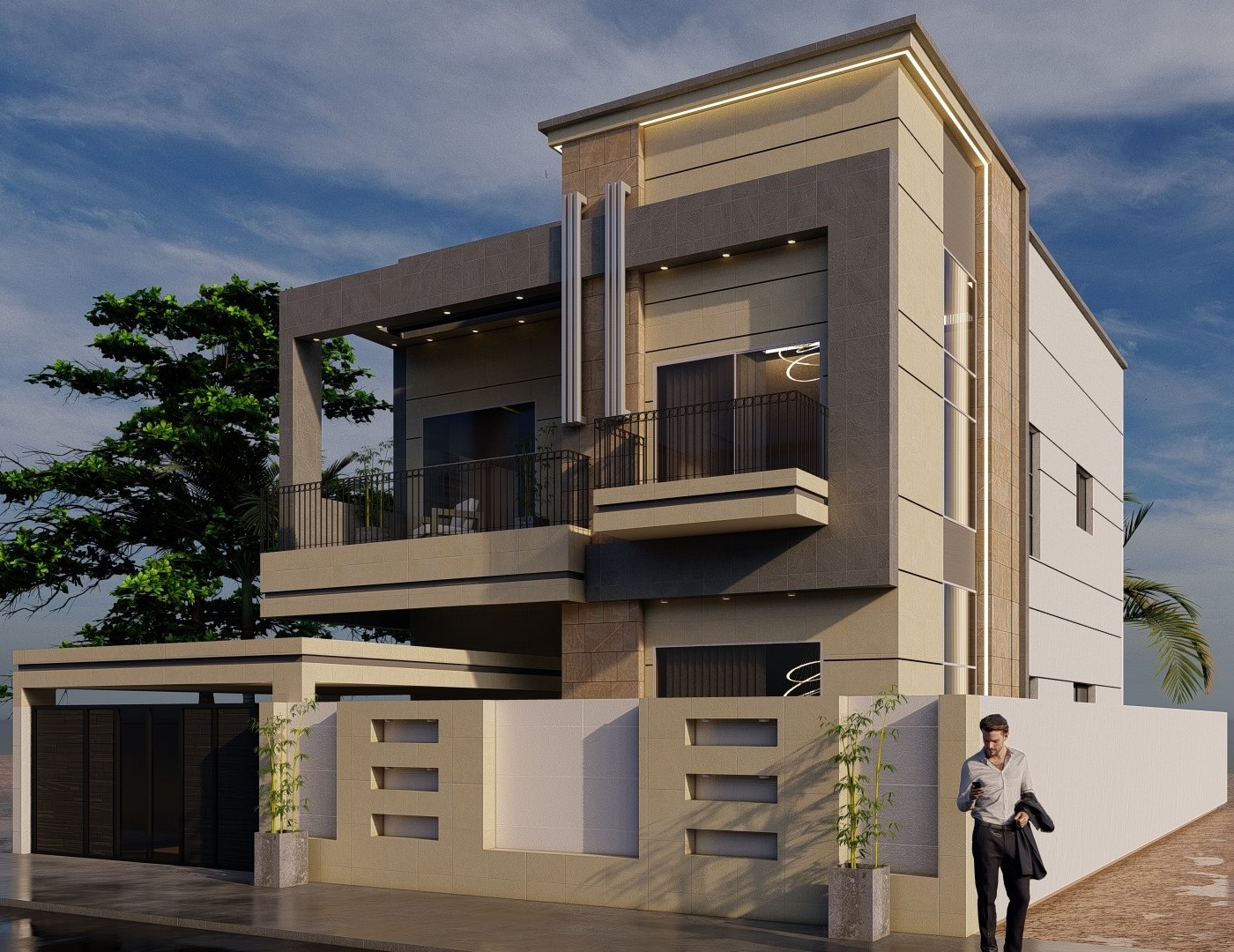 Representative Residential Villas construction visualization for Oasis-1, Ajman, UAE